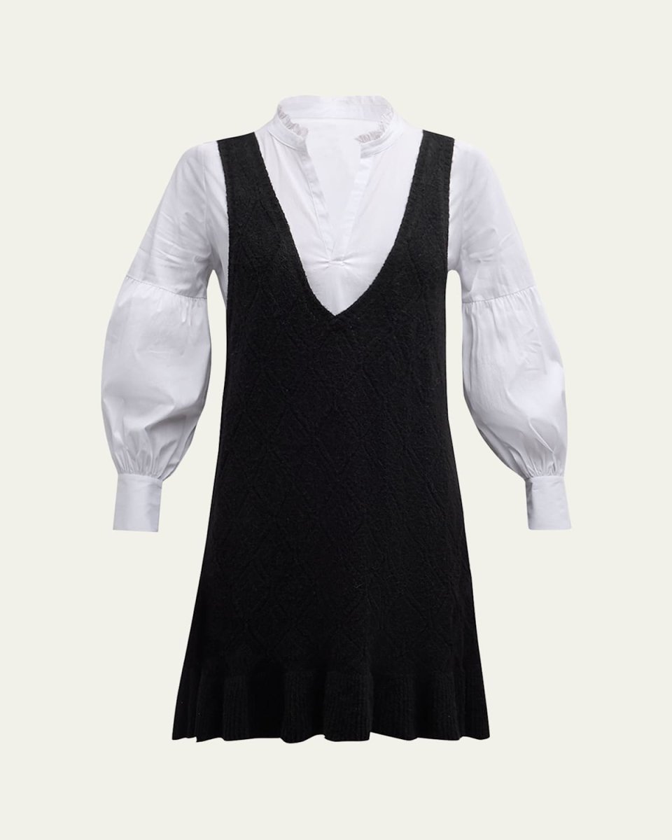 Greysen Pinafore Combo Knee-Length Dress